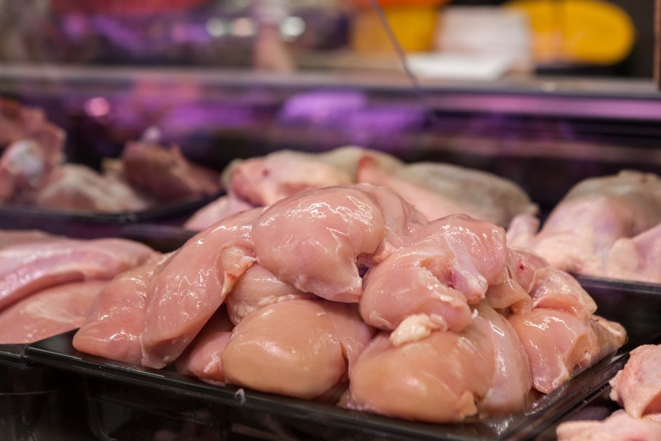 Fresh chicken prepared for sale